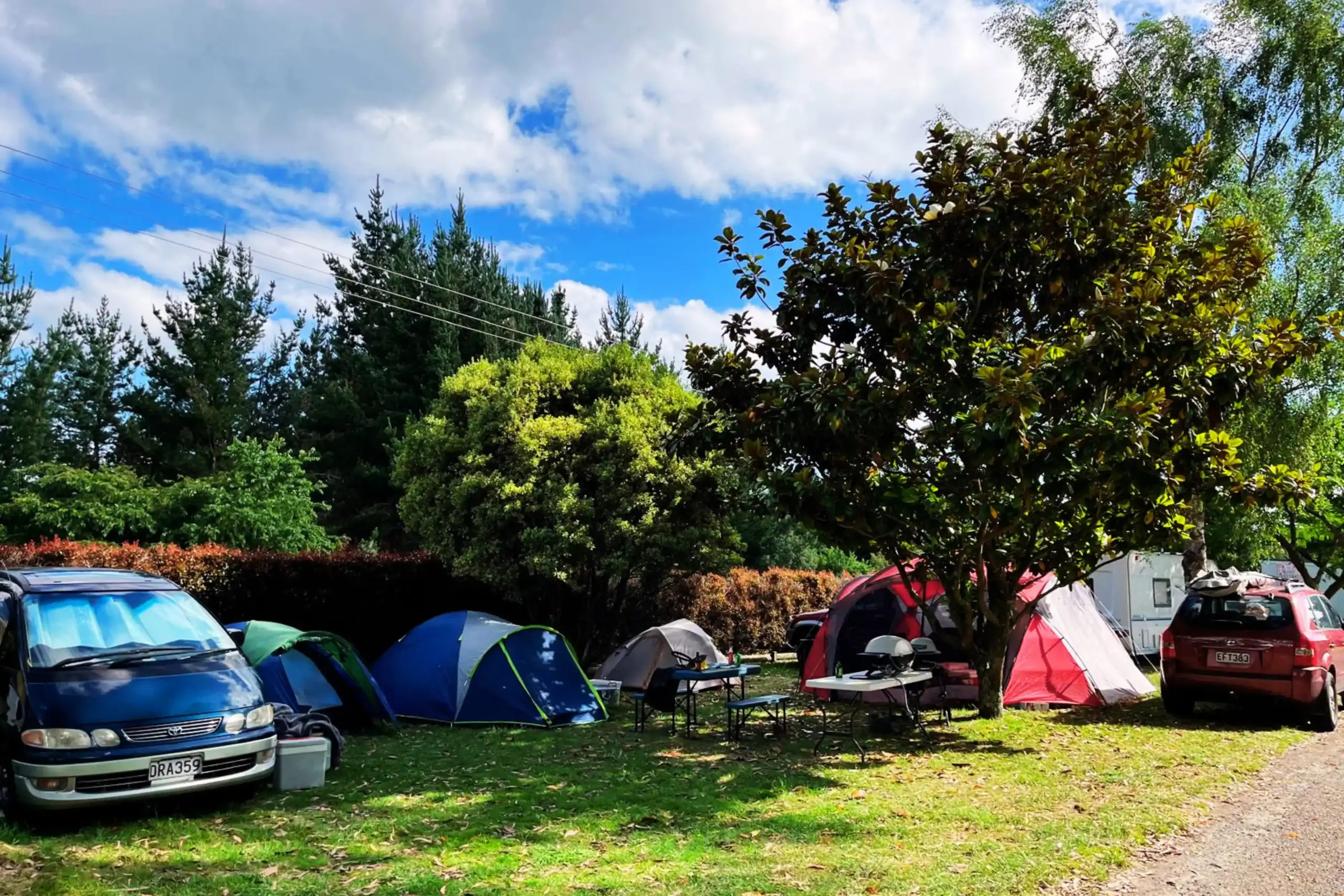 Great Lake Holiday Park Campground Non-Powered Campsite Large Large non-powered campsite with plenty of shade at Great Lake Holiday Park Taupo.