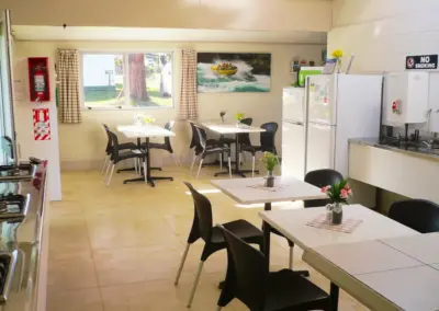 Great Lake Holiday Park facilities including playground, camp kitchen, games room and free Wi-Fi in Taupo New Zealand.